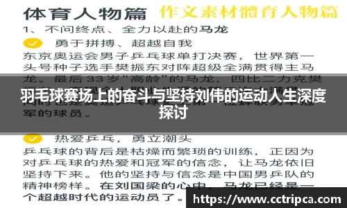 羽毛球赛场上的奋斗与坚持刘伟的运动人生深度探讨